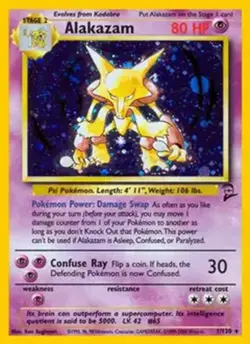 Alakazam - 1/130 - Pokemon Base Set 2 Holo Rare Card WOTC NM-LP - Image 1