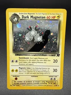 Pokemon TCG Dark Magneton Holo Team Rocket 11/82 Vintage LP/MP - Image 1