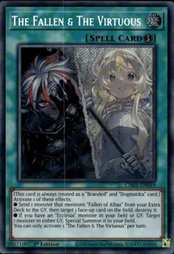 The Fallen & The Virtuous 1st Ed Secret Rare CH01-EN019 Yu-Gi-Oh! - Image 1