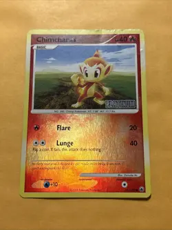 Pokemon TCG Chimchar 56/100 Reverse Holo Platinum Stamped DMG - Image 1