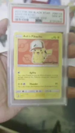 PSA 10 Ash’s Pikachu SM109 Black Star Promo I Choose You Pokemon Card GEM MINT - Image 2