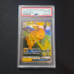 Pokemon TCG Sun & Moon Hidden Fates Raichu GX Full Art Card 20/68 Gem MT PSA 10 - Image 1