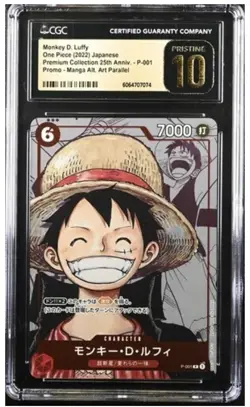 2022 One Piece PROMO MANGA Monkey D. Luffy ALT ART# P-001 25th Ann. CGC 10 PRI. - Image 1