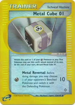 Heavily Played Metal Cube 01 - 129/147 - Uncommon - Reverse Holo Pokemon Aquapol - Image 1