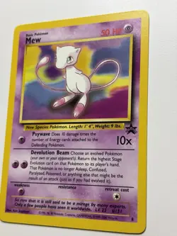 Vintage Mew Pokemon Card WOTC Black Star Promo 1999 2000 LP No. 8 - Image 3