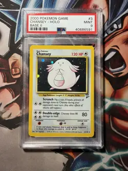 Pokemon Base Set 2 - 3/130 Chansey Holo Rare - PSA 9 English - Image 1