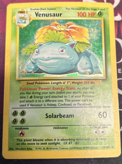 Pokemon TCG - Venusaur 15/102 - Holo Unlimited - Base Set Unlimited WOTC - Image 1