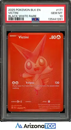 Pokemon 2025 Victini 171/086 Black White Rare Black Bolt GEM MINT PSA 10 - Image 1