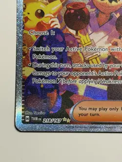 Pokemon TCG Trainer Kieran 218/167 Twilight Masquerade Full Art NM - Image 5