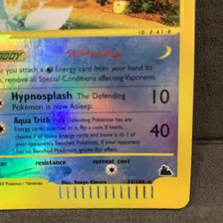 Vaporeon 33/144 Reverse Holo Skyridge eReader Pokemon TCG English - Image 5