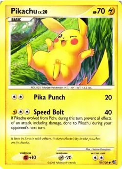 Pokemon TCG Pikachu 70/100 Stormfront Common MP - Image 1