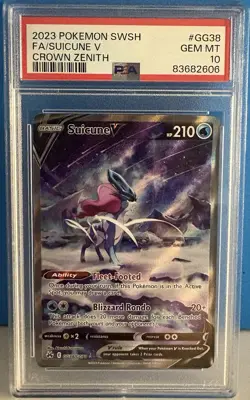 Pokemon Suicune v GG38/GG70 Crown Zenith Galarian Gallery PSA 10 - Image 1