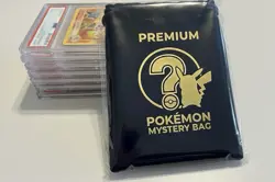 12 POKEMON MYSTERY BAGs - 1 GRADED SLAB, 1 FULL ART, 10 HOLO, 100 BULK LOT EACH - Image 1