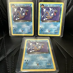 LOT (3) Pokemon Dark Gyarados 25/82 Team Rocket - Non-Holo Rare - LIGHTY Played - Image 1