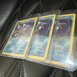 LOT (3) Pokemon Dark Gyarados 25/82 Team Rocket - Non-Holo Rare - LIGHTY Played - Image 4