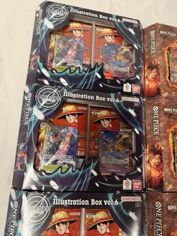 One Piece TCG Illustration Box Vol 5 and Vol 6 Lot Of 6 Factory Sealed BANDAI - Image 5
