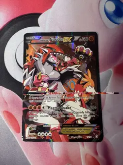 Pokemon TCG Team Magma's Groudon EX 15/34 Double Crisis Holo Rare Heavily Played - Image 1