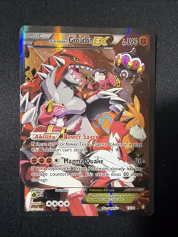 Pokemon TCG Team Magma's Groudon EX 15/34 Double Crisis Holo Rare Heavily Played - Image 1