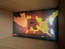 Pokemon TCG Team Rocket's Moltres ex Ultra-Premium Collection UPC in hand - Image 1