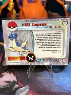 2000 Topps Pokemon TV Animation Edition Series 3 Non Holo #131 Lapras Blue Logo - Image 4