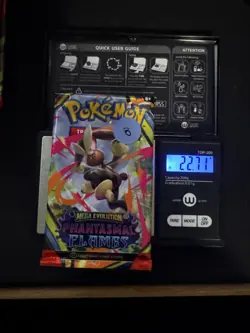 EXTREMELY HEAVY Pokemon Phantasmal Flames - Factory Sealed Booster Pack (22.71g) - Image 1