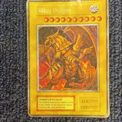 Vintage Yu-Gi-Oh! Wing Dragon Bootleg Card (Winged Dragon of Ra) Fake God Holo - Image 1