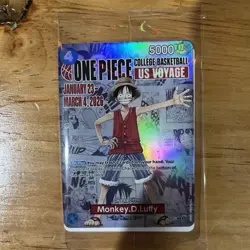One Piece Monkey D. Luffy US Voyage College Basketball Promo Card SEALED - Image 4
