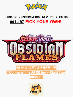 ALL Obsidian Flames Singles-Pokemon TCG, Com, Unc, Rev, Rares -Choose your card! - Image 1