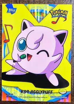 2000 Jigglypuff #39 Pokemon Topps Series 2-6 Stick-On Card Blue Logo - Image 1