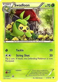 Pokemon Noble Victories Uncommon Card - Swadloon 2/101 - Image 1