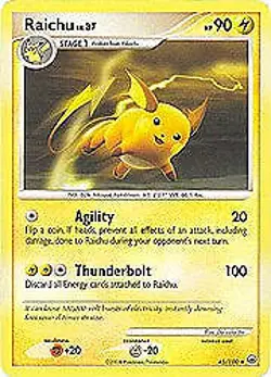 Pokemon Diamond and Pearl Majestic Dawn- Raichu (Uncommon) Card 45/100 - Image 1