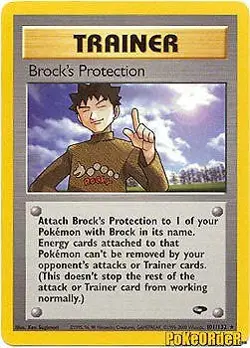 Gym Challenge 101/132 Trainer Brock's Protection Pokemon UNLIMITED EDITION Card - Image 1