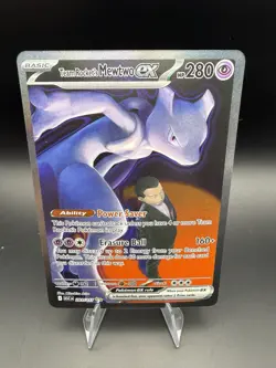 Team Rocket’s Mewtwo ex 281/217 SIR Secret Ascended Heroes Pokemon IN HAND - Image 1