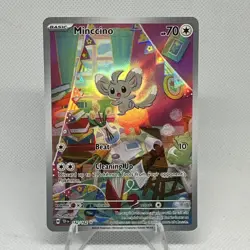 Pokemon TCG Minccino 182/162 Temporal Forces Illustration Rare Card NM - Image 1