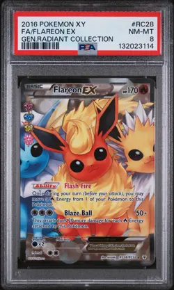 PSA 8 Flareon EX RC28/RC32 XY Generations Radiant Collection Pokemon TCG - Image 1