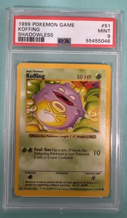 PSA 9 - 1999 Pokemon Koffing Shadowless Base set #51 - Image 1