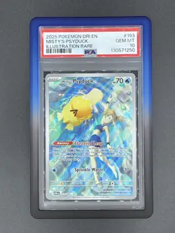 2025 POKEMON DRI EN DESTINED RIVALS 193 MISTY'S PSYDUCK ILLUSTRATION RARE PSA 10 - Image 1