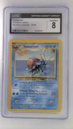 Pokemon TCG 2001 Southern Islands #10/18 Tentacruel CGC 8 Graded - Image 1