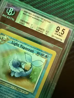 BGS 9.5 Pokemon TCG Light Vaporeon Neo Destiny 52 1st Edition Uncommon (POP 2!!) - Image 3