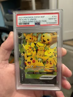PSA 10 Pikachu V-union 141 Celebrations Collection Swsh Black Star Promo Pokemon - Image 1