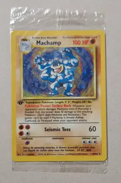 Pokemon Machamp Holo 8/102 Base Set 1st Edition - Factory Sealed Promo WOTC - Image 1