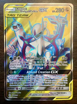 Pokemon Arceus & Dialga & Palkia GX Full Art 220/236 SM-Cosmic Eclipse Holo NM - Image 1