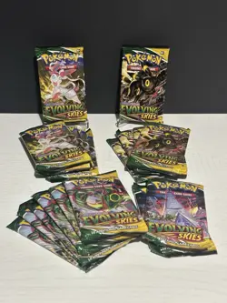 Nintendo Pokemon TCG Sword Shield Evolving Skies Booster Pack Lot 18 Sealed - Image 1
