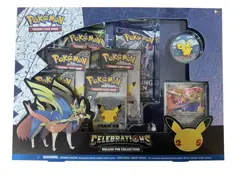Pokemon TCG Celebrations Deluxe Pin Collection Box Zacian Lv X Pikachu Sealed 820650809422 - Image 2