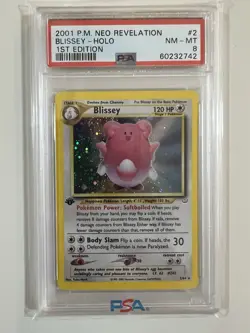 Pokemon 2001 TCG Neo Revelation - Blissey 2/64 FIRST EDITION PSA GRADED 8 - Image 1