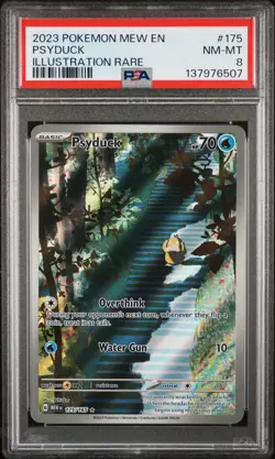 2023 POKEMON MEW EN-151 ILLUSTRATION RARE #175 PSYDUCK PSA 8 - Image 1