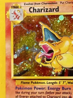 Pokemon TCG Vintage Charizard 4/130 Base Set 2 Holo Swirl Rare 1999 2000 - Image 3