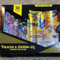 Pokemon Pikachu & Zekrom GX Tag Team Premium Collection Sealed Evolving Skies - Image 2