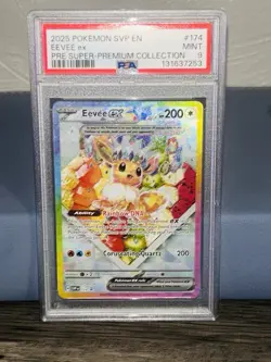 2025 Pokemon SVP En Eevee Ex Prismatic Evolutions Premium Collection #174 PSA 9 - Image 1