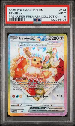 2025 Pokemon SVP En Eevee Ex Prismatic Evolutions Premium Collection #174 PSA 9 - Image 1